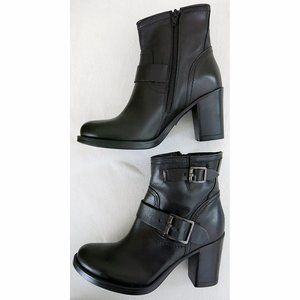 NWOB $189 ITALY Summit by White Mountain BURBANK Leather Boot EU 37 Black 6.5